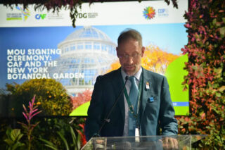 Mauricio Diazgranados, Ph.D., NYBG's Chief Science Officer and Dean of Science, speaks at a COP16 event.