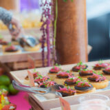 A collection of bite-sized treats on a tray