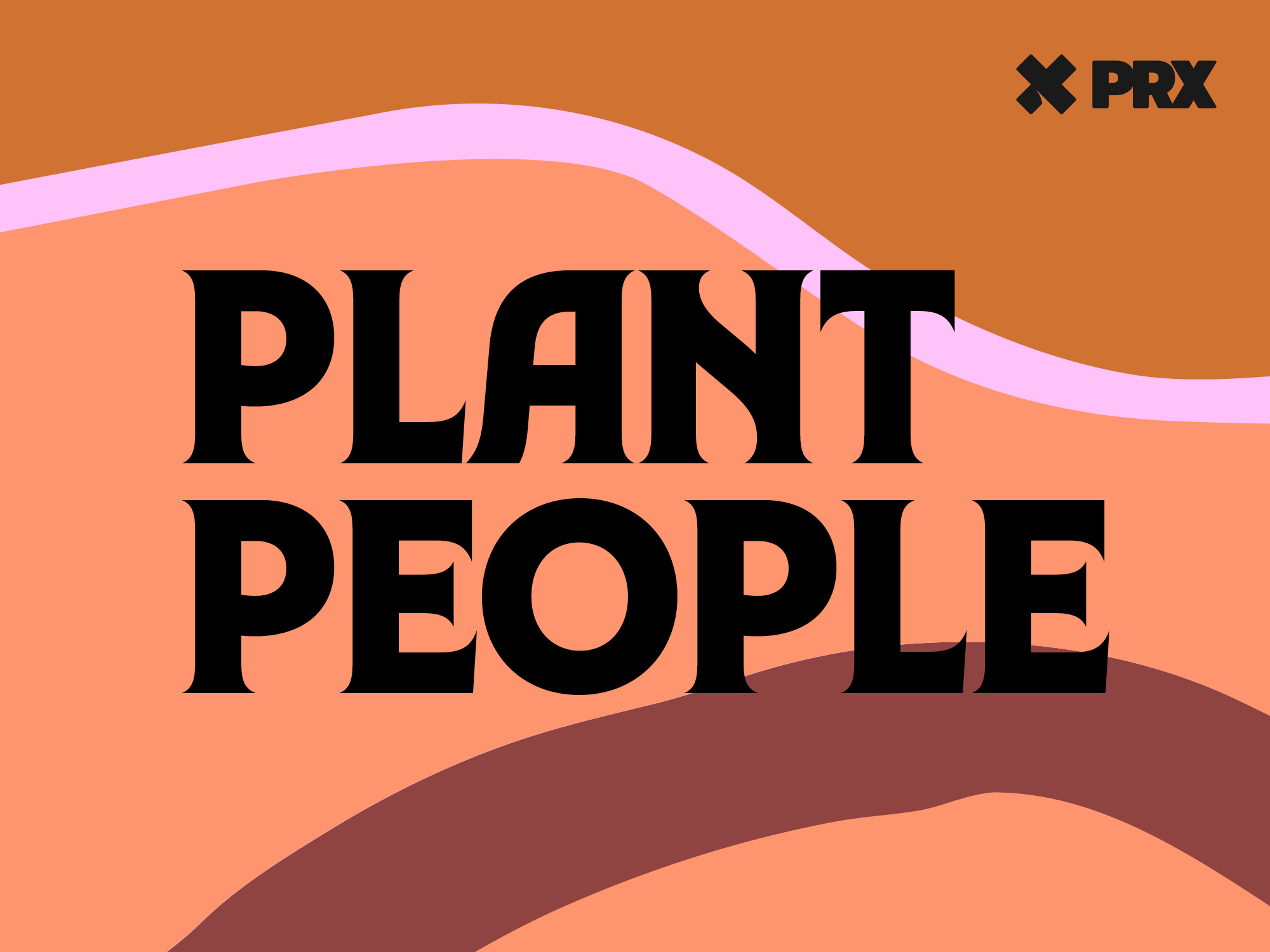 Orange, pink, and purple designs with the words "Plant People"